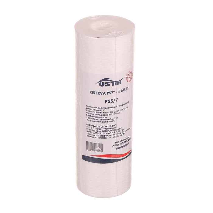 Cartus filtru apa 7", filtrare sedimente, PPR, 5 μ, 8 m³ WALTI