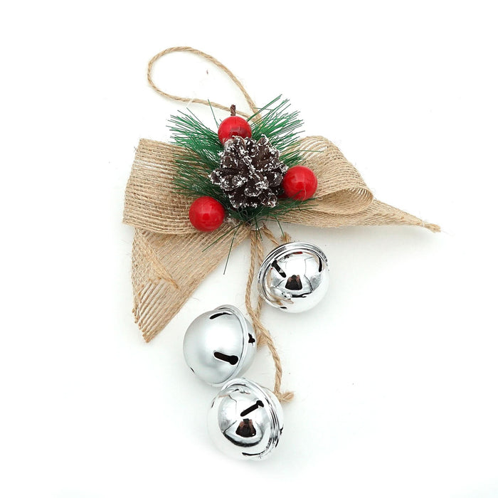 Decoratiune Craciun, pentru brad, model clopotei, cu con decorativ, argintiu WALTI