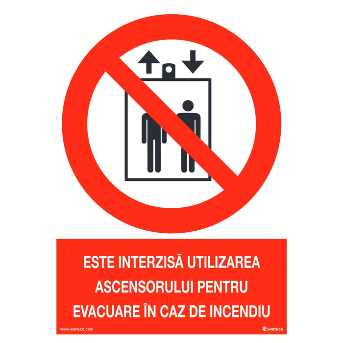 Indicator avertizare "Nu folositi liftul!", adeziv, dimensiune 210 x 297 mm WALTI