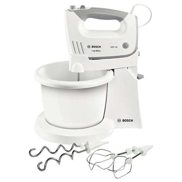 Mixer cu bol BOSCH ErgoMixx MFQ36460, 1l; 450W, 5 trepte viteza, alb-gri WALTI