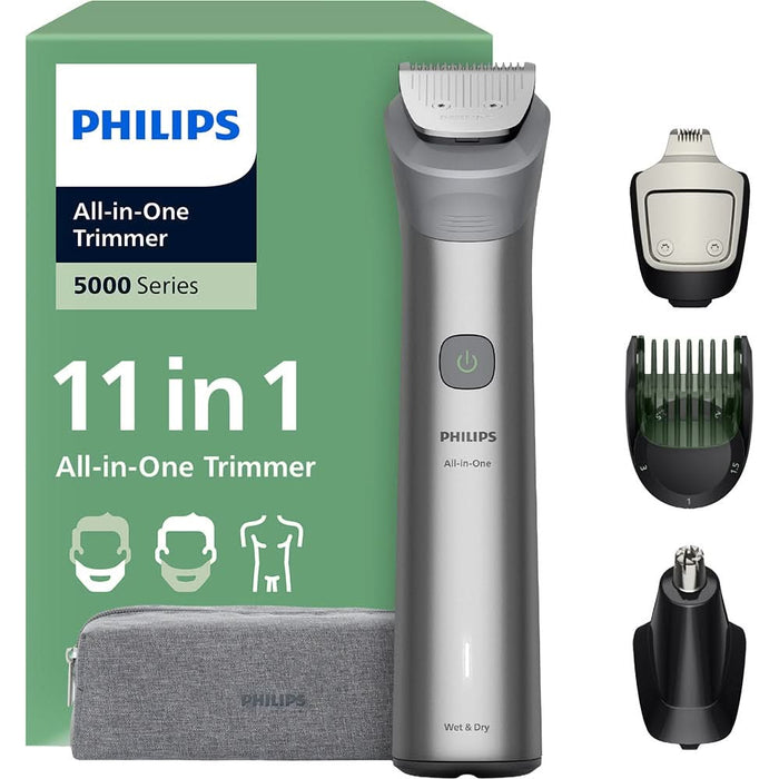 Aparat de tuns multifunctional 11 in 1 PHILIPS Series 5000 Series MG5941/15, acumulator, autonomie 120 min, argintiu WALTI