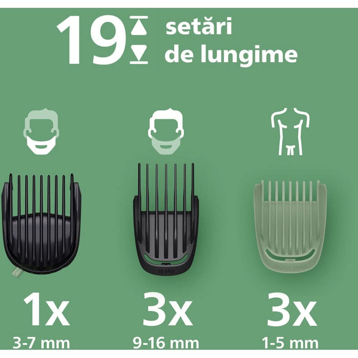 Aparat de tuns multifunctional 15 in 1 PHILIPS Series 7000 MG7921/15, acumulator, autonomie 120 min, gri WALTI