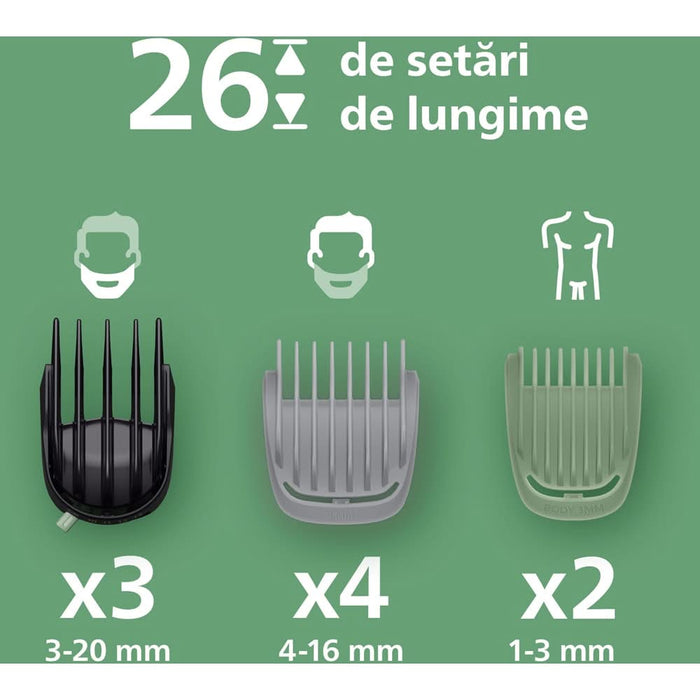 Aparat de tuns multifunctional 17 in 1 PHILIPS Series 7000 MG7951/15, acumulator, autonomie 120 min, gri WALTI