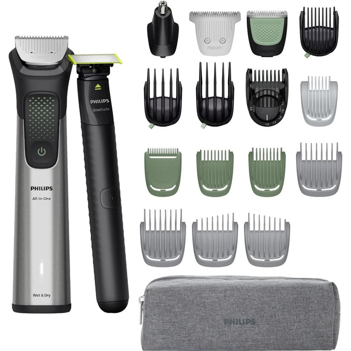 Aparat de tuns multifunctional 20 in 1 PHILIPS Series 9000 MG9558/15, acumulator, autonomie 120 min, gri WALTI