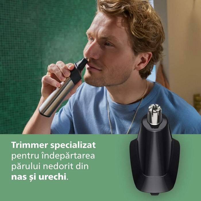 Aparat de tuns multifunctional 20 in 1 PHILIPS Series 9000 MG9558/15, acumulator, autonomie 120 min, gri WALTI