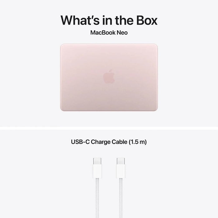 Laptop APPLE MacBook Neo 13 mhfj4ro/a, Apple A18 6-core CPU, 13" Retina Display, 8GB, SSD 512GB, 5-core GPU, macOS Tahoe, Blush - Tastatura layout INT WALTI
