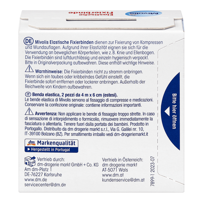 Mivolis Bandaje pentru fixare elastică, 6 cm x 4 m (extins), 2 role, 8 m - WALTI WALTI
