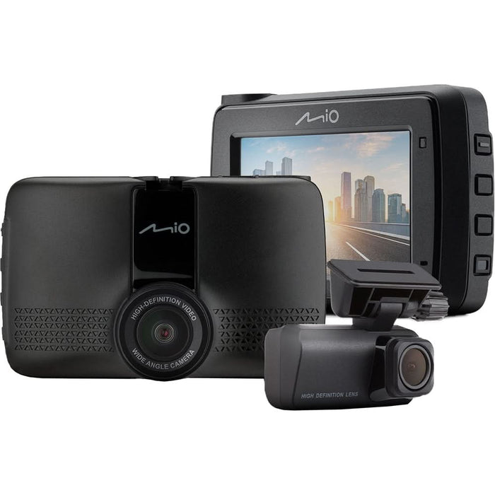 Camera auto duala DVR MIO MiVue 903WD Pro, Quad HD, 2.7", Wi-Fi, G-Senzor + Kit parcare WALTI