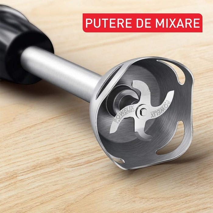 Mixer vertical TEFAL Quickchef+ HB671830, 0.8l, 1000W, 20 trepte viteza, negru-argintiu WALTI