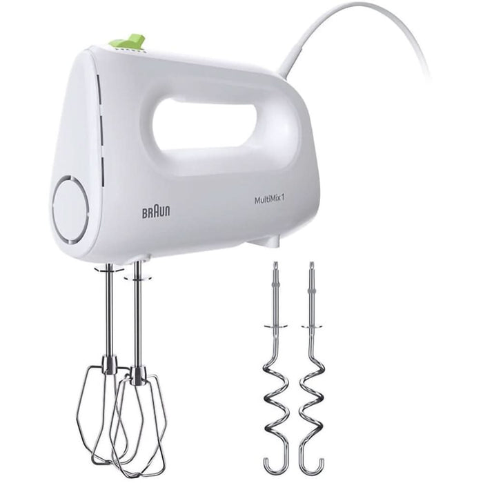 Mixer de mana BRAUN MultiMix 1 HM 1110 WH, 450W, 4 trepte viteza, alb-verde WALTI