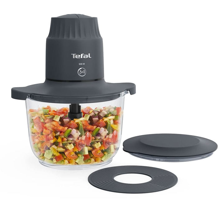 Mini tocator TEFAL Choppeo MB603138, 2l, 500W, 2 trepte viteza, gri inchis WALTI