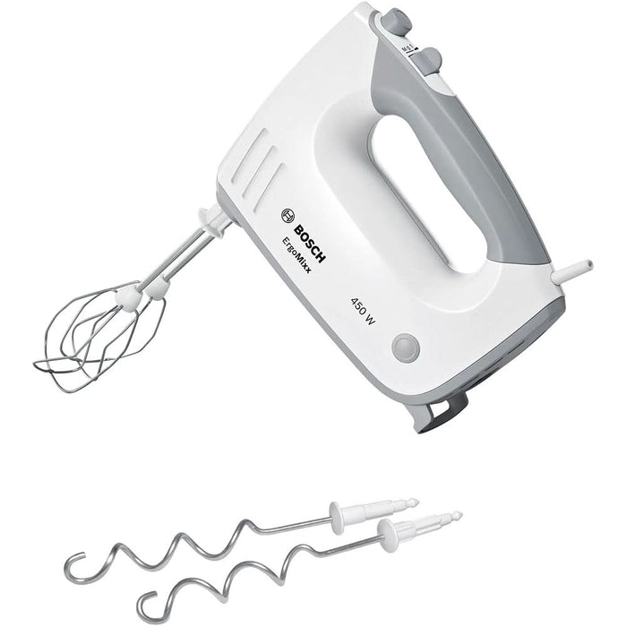 Mixer de mana BOSCH ErgoMixx MFQ36400, 450W, 5 trepte viteza, alb-gri WALTI