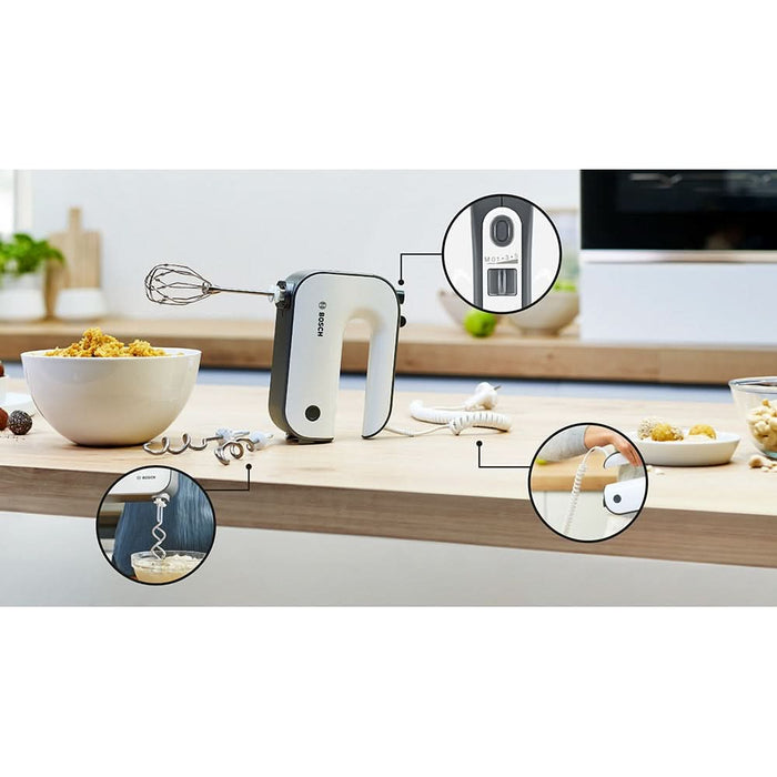 Mixer de mana BOSCH MFQ49300, 850W, 5 trepte viteza, alb-gri inchis WALTI