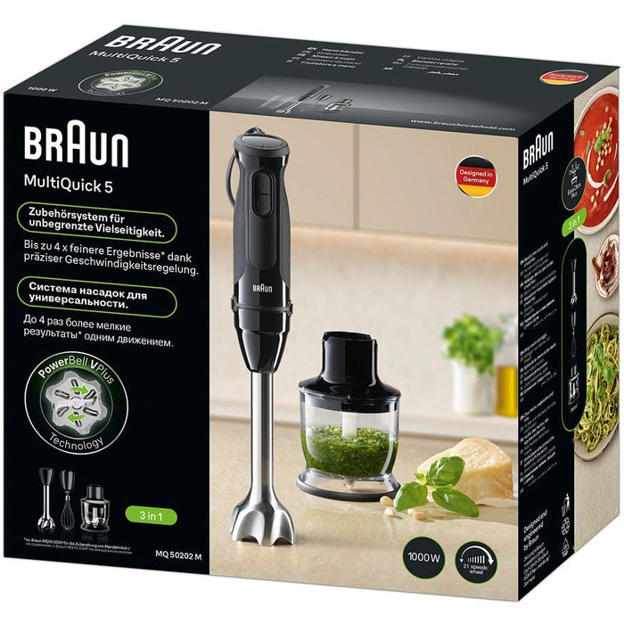Mixer vertical BRAUN MQ50202M, 0.6l, 1000W, 21 trepte viteza, negru WALTI