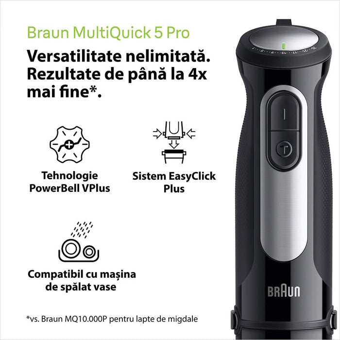 Mixer vertical BRAUN MultiQuick 5 Pro MQ55307M, 0.6l, 1000W, 25 trepte viteza, negru-argintiu WALTI