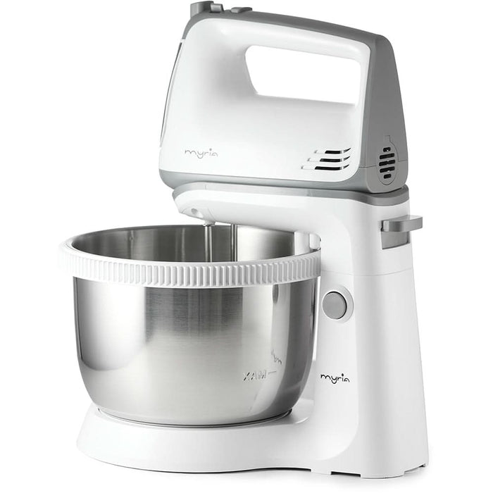 Mixer cu bol MYRIA MY4024, 3.4l, 300W, 5 trepte viteza, alb-gri WALTI