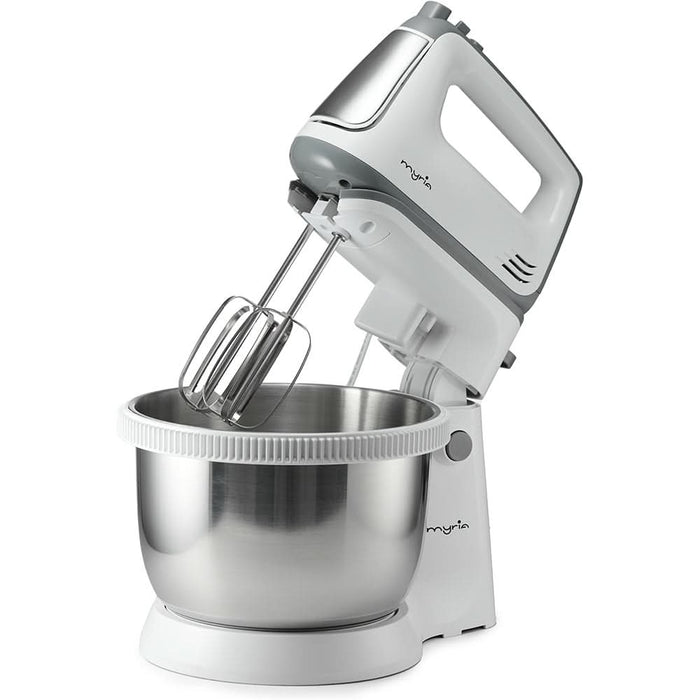 Mixer cu bol MYRIA MY4024, 3.4l, 300W, 5 trepte viteza, alb-gri WALTI