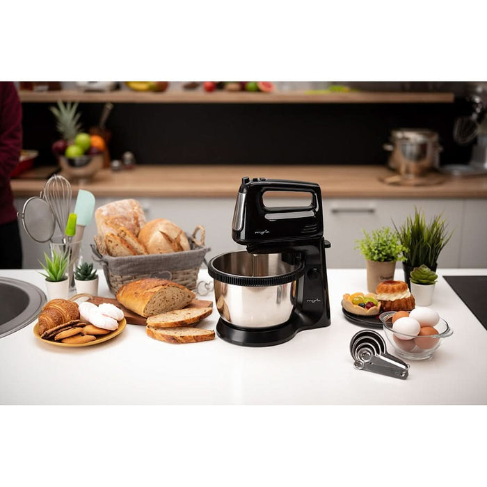 Mixer cu bol MYRIA MY4024BK, 3.4l, 300W, 5 trepte viteza, argintiu-negru WALTI