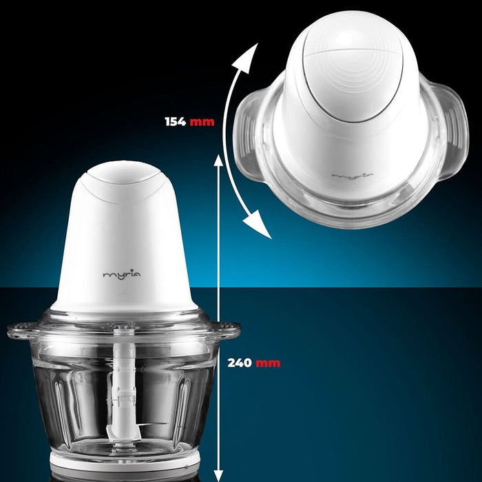 Mini tocator MYRIA MY4069, 1l, 500W, 2 trepte viteza, alb WALTI