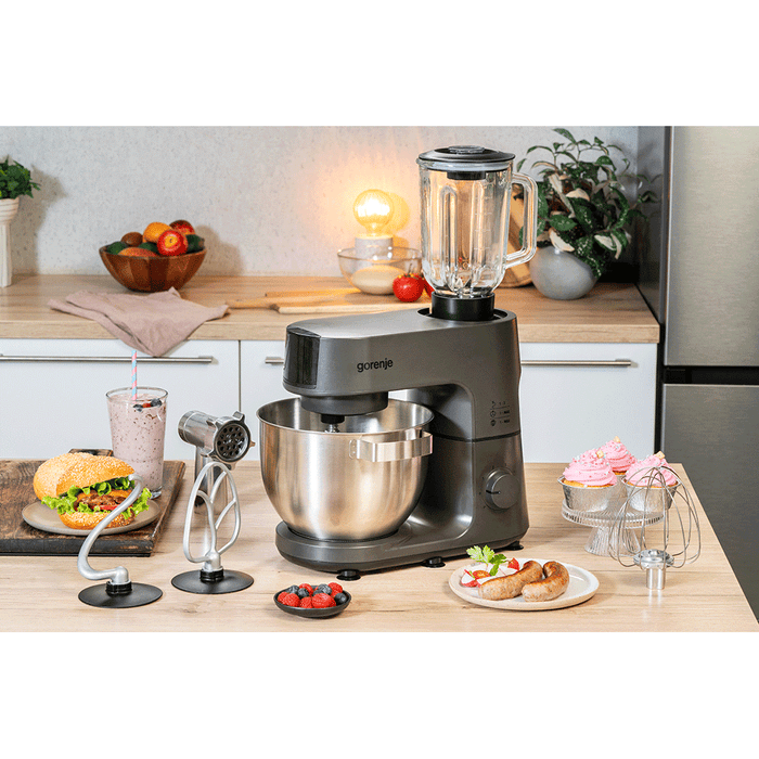 Robot de bucatarie GORENJE MMC1000CA, vas 6l, blender 1.5l, 1000W, 6 trepte viteza, gri antarcit WALTI