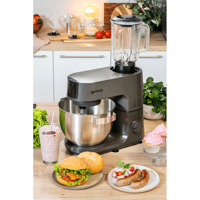 Robot de bucatarie GORENJE MMC1000CA, vas 6l, blender 1.5l, 1000W, 6 trepte viteza, gri antarcit WALTI