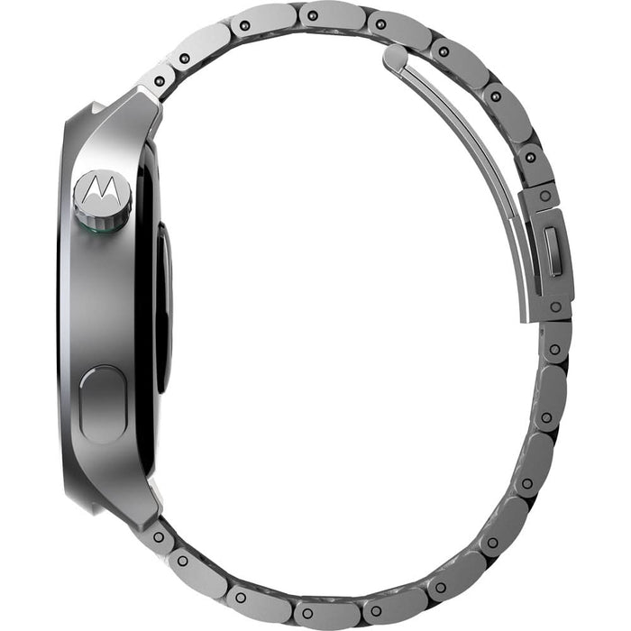 Smartwatch MOTOROLA Moto Watch, 47mm, GPS, Android, Silver Metallic + Herbal Garden Silicone WALTI