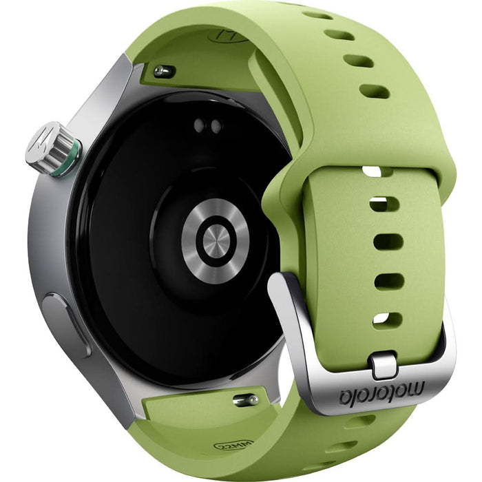 Smartwatch MOTOROLA Moto Watch, 47mm, GPS, Android, Silver Metallic + Herbal Garden Silicone WALTI