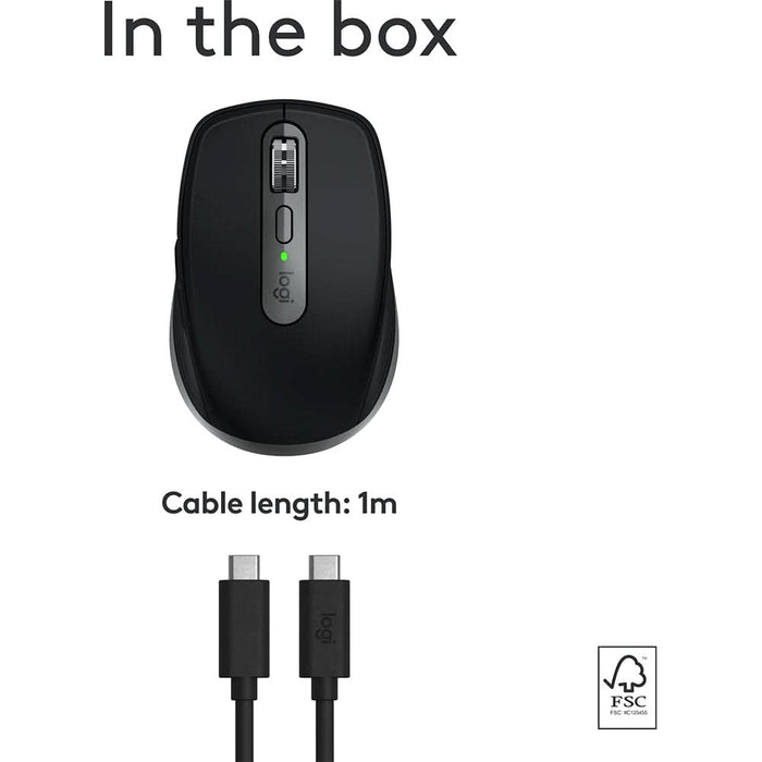 Mouse Bluetooth pentru Mac LOGITECH MX Anywhere 3S, 8000 dpi, negru WALTI