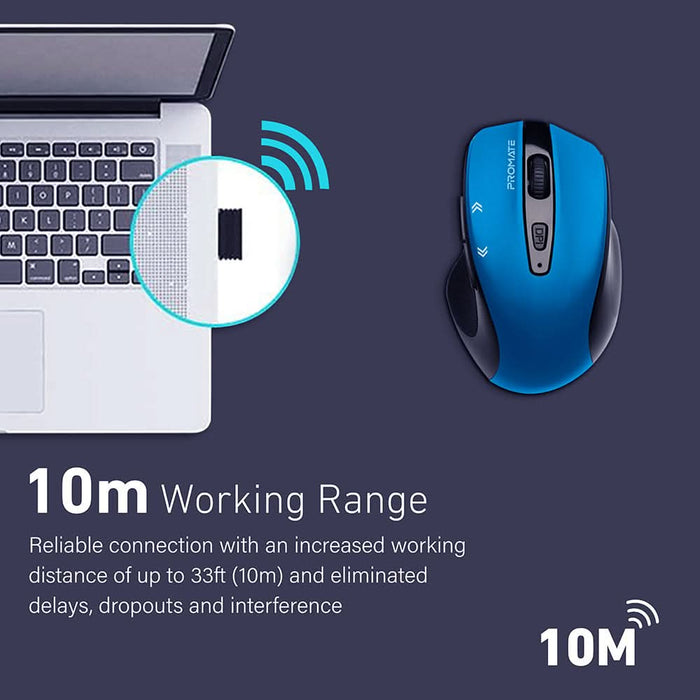 Mouse Wireless PROMATE Cursor, 1600 dpi, albastru WALTI