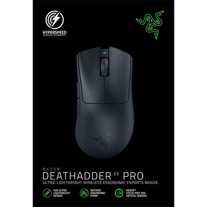 Mouse Gaming Wireless RAZER DeathAdder V3 Pro, Dual-Mode, 30000 dpi, negru WALTI