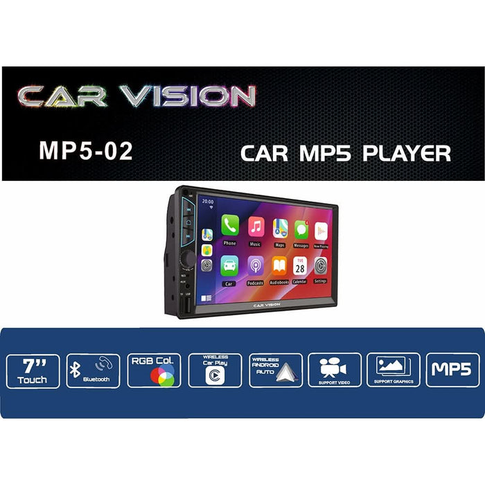 Player auto MP5 CARVISION MP5-02, 4 x 45W, Bluetooth, USB, AUX WALTI