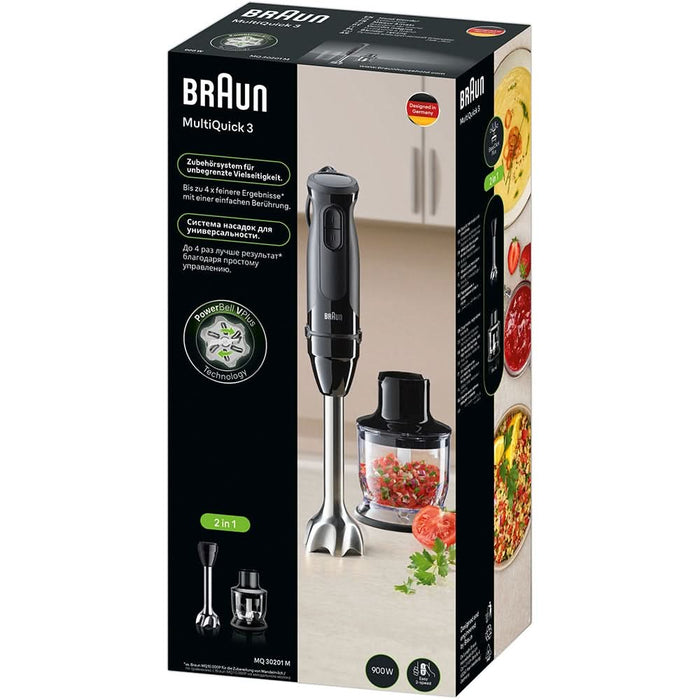 Mixer vertical BRAUN MQ30201M, 0.6l, 900W, 2 trepte viteza, negru WALTI