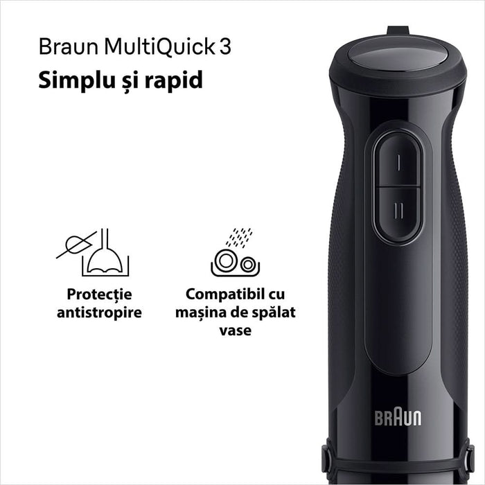 Mixer vertical BRAUN MQ30201M, 0.6l, 900W, 2 trepte viteza, negru WALTI