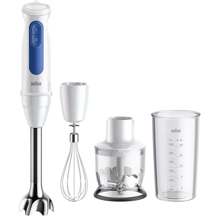 Mixer vertical BRAUN MQ30202M, 0.6l, 900W, 2 trepte viteza, alb-albastru WALTI