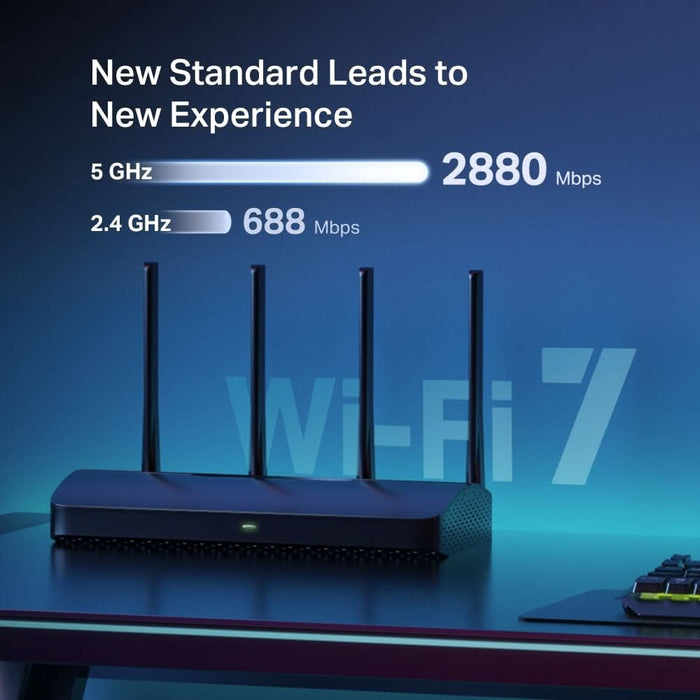 Router Wireless Gigabit MERCUSYS MR27BE BE3600, WI-Fi 7, Dual Band 688 + 2880 Mbps, negru WALTI