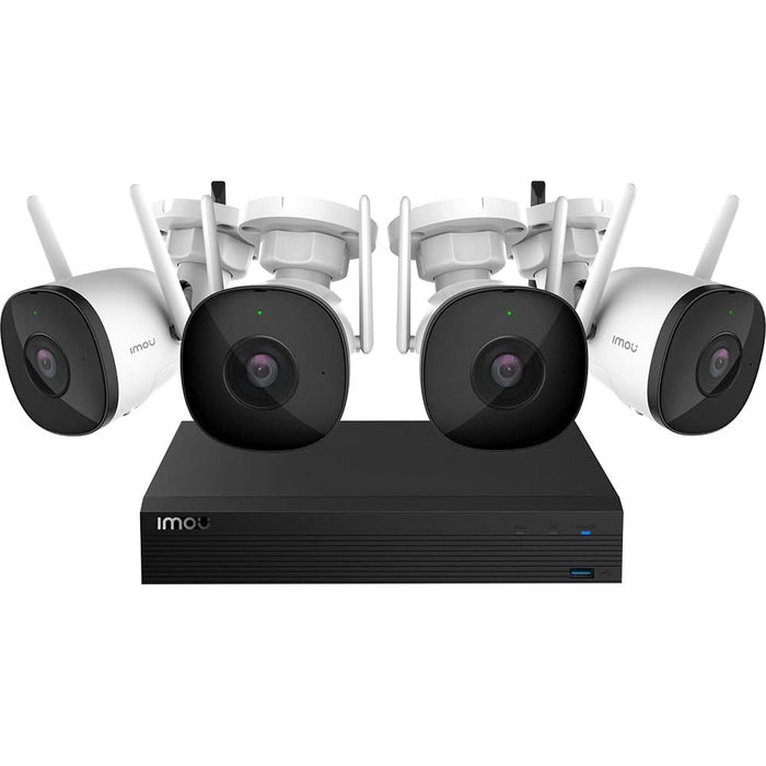 Kit de supraveghere video IMOU Bullet 2C, 4 camere, Full HD, Wi-Fi, 4 canale, alb WALTI