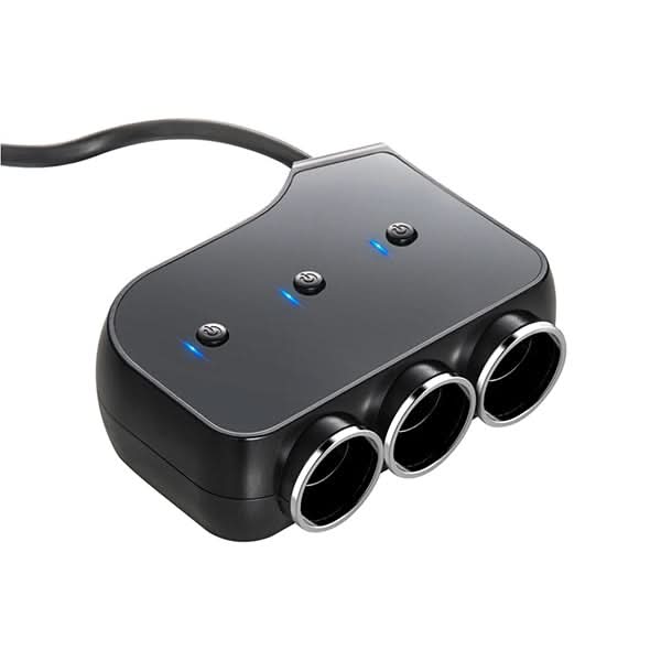 Splitter cu 3 porturi auto MYRIA MY2120, 4 x USB, negru WALTI