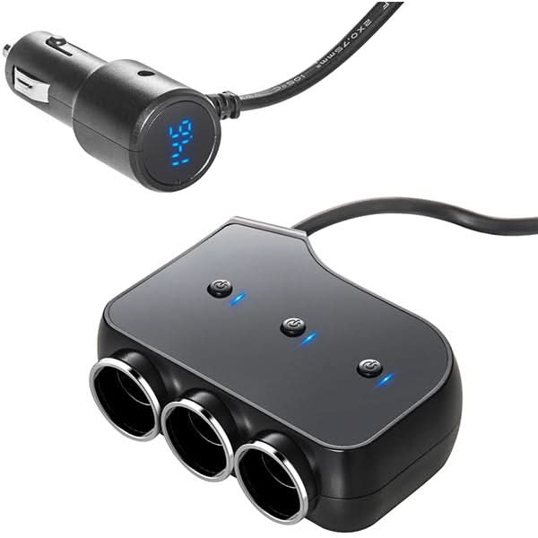 Splitter cu 3 porturi auto MYRIA MY2120, 4 x USB, negru WALTI
