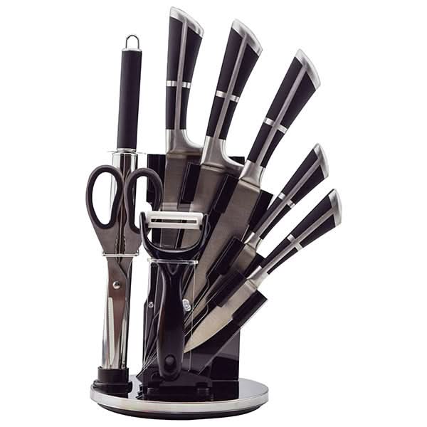 Set cutite MYRIA MC4024, 9 piese, otel, 7.6 - 20.3cm, negru WALTI