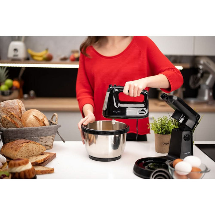 Mixer cu bol MYRIA MY4024BK, 3.4l, 300W, 5 trepte viteza, argintiu-negru WALTI