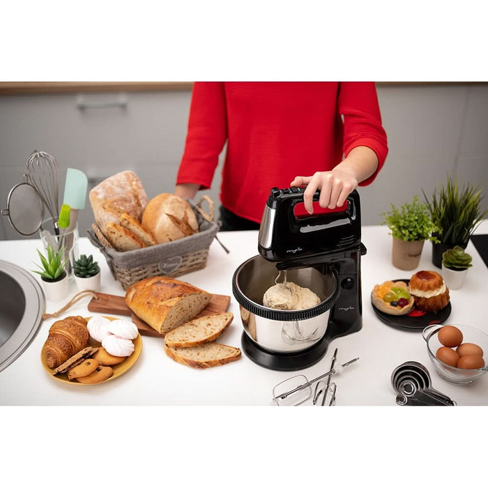 Mixer cu bol MYRIA MY4024BK, 3.4l, 300W, 5 trepte viteza, argintiu-negru WALTI