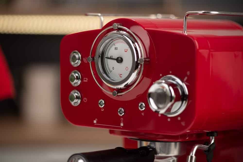 Espressor manual MYRIA MY4052, 1.25l, 1100W, 15 bar, rosu-argintiu WALTI
