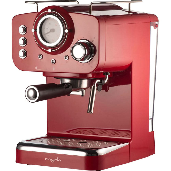 Espressor manual MYRIA MY4052, 1.25l, 1100W, 15 bar, rosu-argintiu WALTI