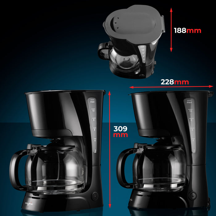 Cafetiera MYRIA MY4117, 1.5l, 750W, 12 cesti, negru WALTI