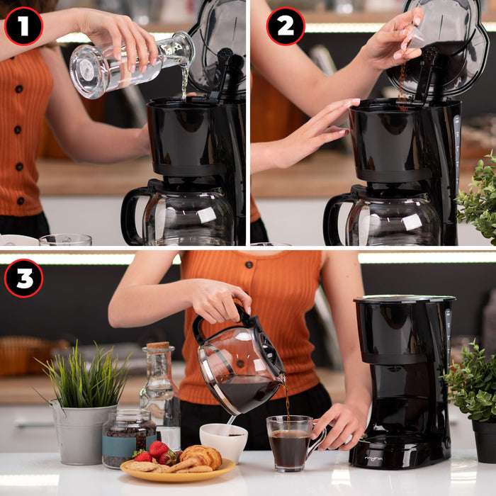 Cafetiera MYRIA MY4117, 1.5l, 750W, 12 cesti, negru WALTI
