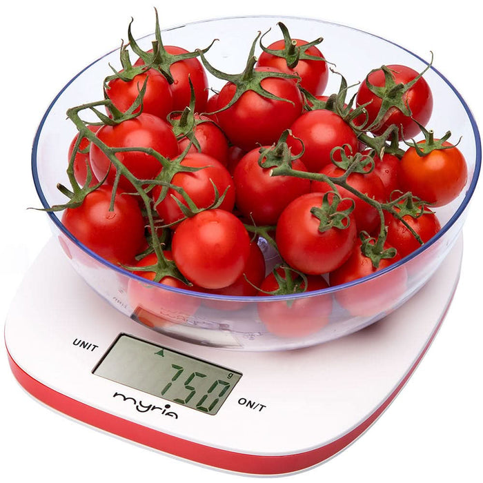 Cantar de bucatarie MYRIA MY4401RD, 5kg, alb-rosu WALTI