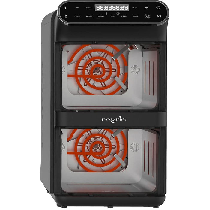Friteuza cu aer cald dubla MYRIA MY4714, 11l, 2460W, negru WALTI