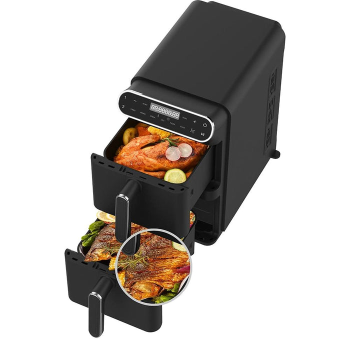 Friteuza cu aer cald dubla MYRIA MY4714, 11l, 2460W, negru WALTI
