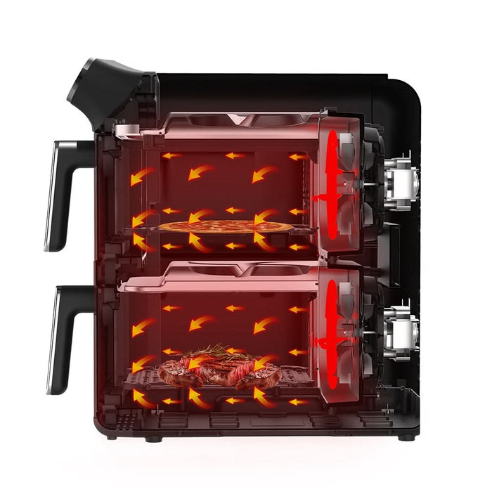 Friteuza cu aer cald dubla MYRIA MY4714, 11l, 2460W, negru WALTI