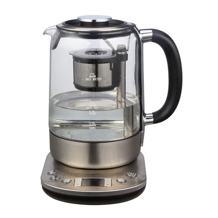 Fierbator apa MYRIA MY4719, 1.7L, 2200W, cu infuzor pentru ceai, argintiu-negru WALTI